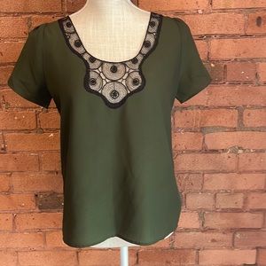 Vasia Olive Green Blouse Sm